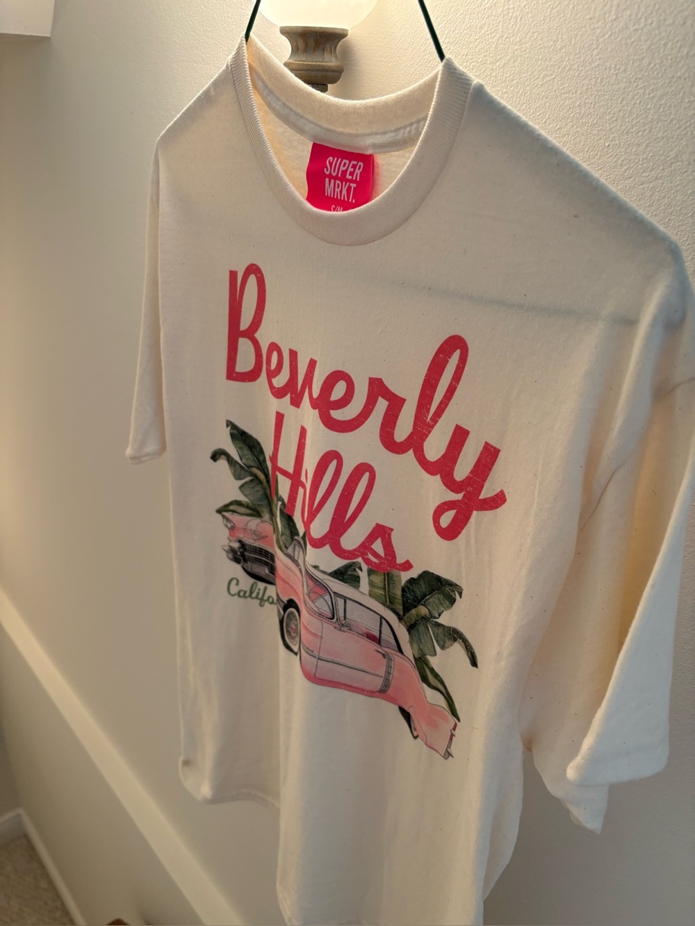 SUPER MRKT "Beverly Hills" Pink Graphic Tee NWOT